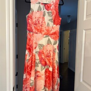 Eliza J Red and White Floral Maxi Dress